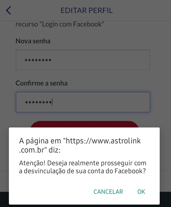 Unlink confirmation